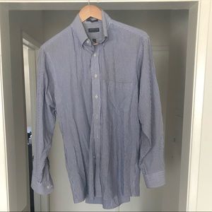 Arrow Blue and white pinstriped dress shirt L/16